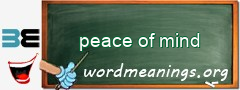 WordMeaning blackboard for peace of mind